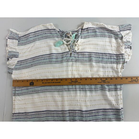 Surf Gypsy Multicolor Metallic Stripe Boho Swimsuit Cover Up Women's M Medium - Picture 7 of 10